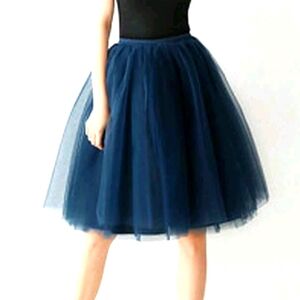 Brand New Navy Blue Tulle Skirt OS